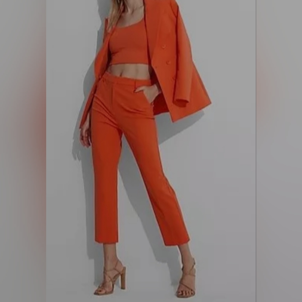 Super high waisted cropped straight pants